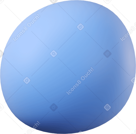 3D Blue round speech bubble without the tail Illustration in PNG, SVG