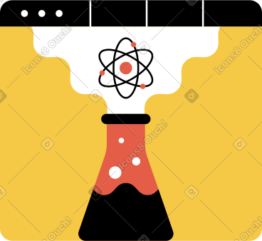 Browser with chemical flask PNG, SVG