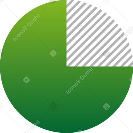 green 270 grdnt pie chart PNG, SVG