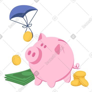 用存钱罐和现金省钱 PNG, SVG