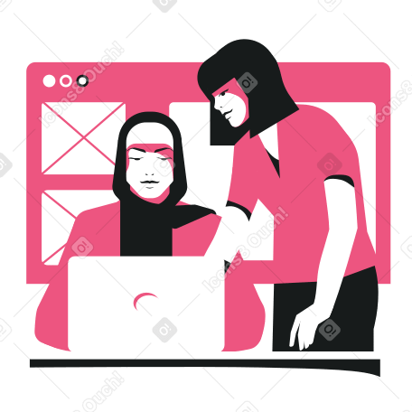 Women coders Illustration in PNG, SVG