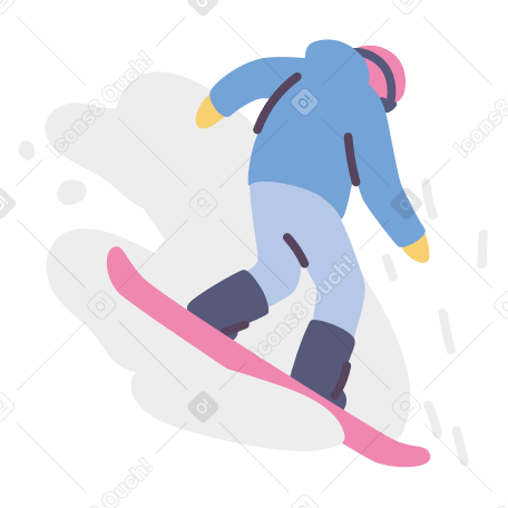Snowboarding man riding in the snow PNG, SVG