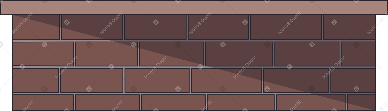 brown brick bench Illustration in PNG, SVG