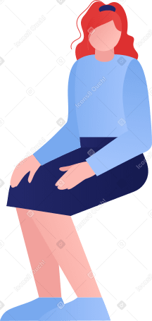 fille assise PNG, SVG