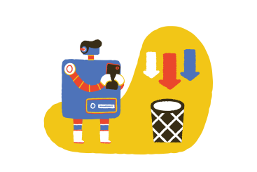 Robot with phone downloading data PNG, SVG