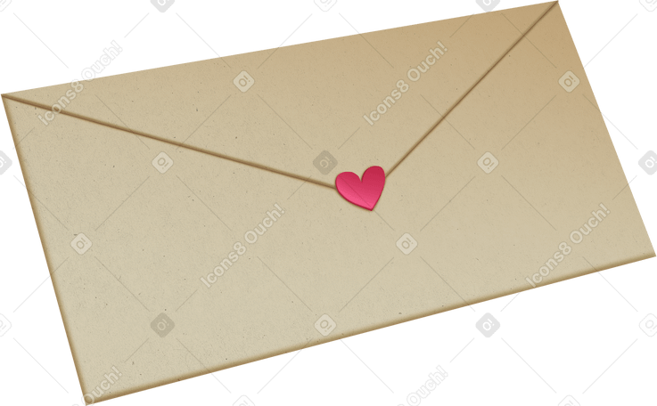 envelope with heart sticker PNG、SVG