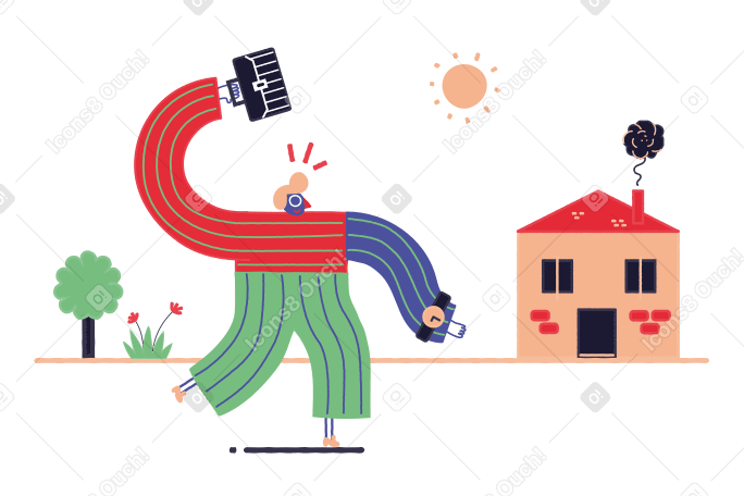 Hurry home Illustration in PNG, SVG