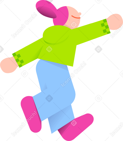Donna in felpa con cappuccio verde che raggiunge la mano in alto PNG, SVG