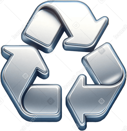 chromed recycle icon PNG, SVG