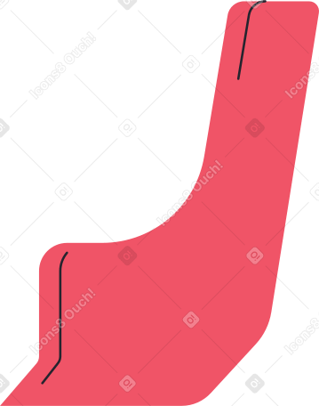 Боковина красного стула на трех ножках в PNG, SVG