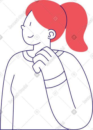 女人抬头望去 PNG, SVG