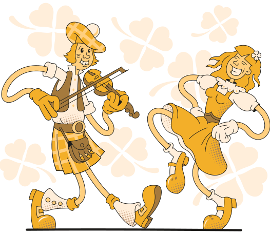 Man playing the violin and woman dancing Illustration in PNG, SVG