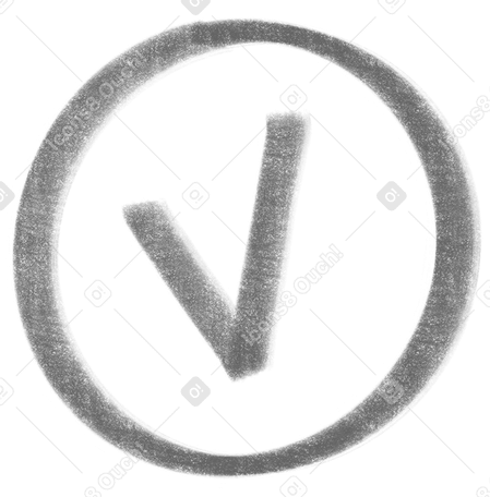gray checkmark in a circle Illustration in PNG, SVG