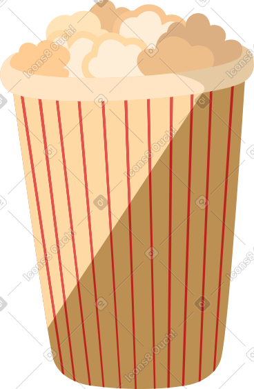 Tall glass of popcorn with shadow PNG, SVG