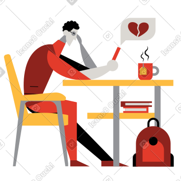 男子因电话而心碎 PNG, SVG