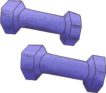 Two purple dumbbells PNG、SVG