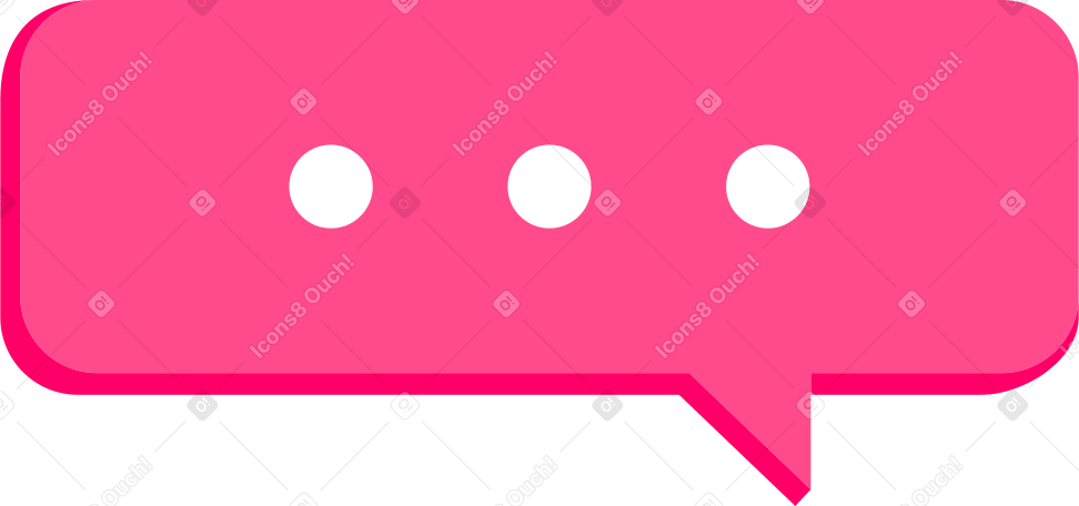 pink speech bubble with three dots PNG, SVG