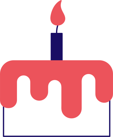Небольшой торт со свечой в PNG, SVG