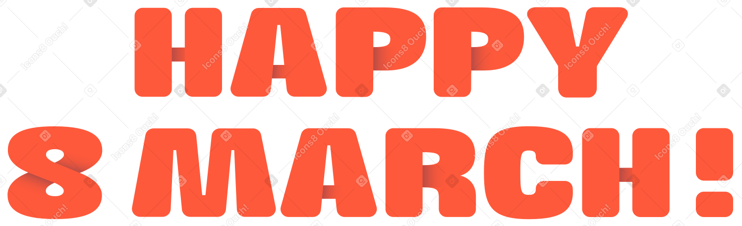 lettering happy 8 march! Illustration in PNG, SVG