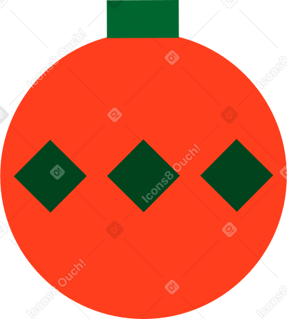 Boule de noël rouge avec losanges PNG, SVG