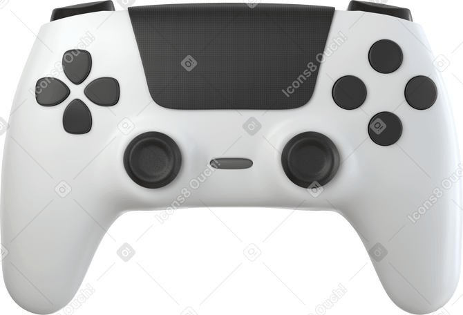 3D white controller front view Illustration in PNG, SVG
