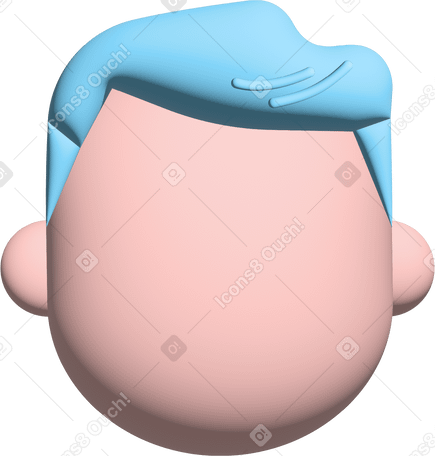 head with short blue hair PNG, SVG