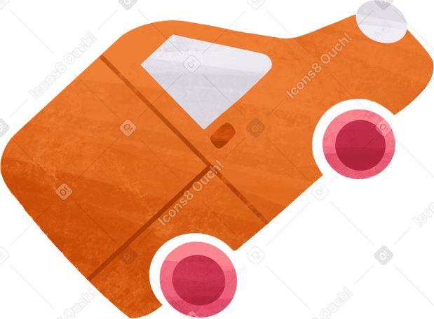 orange delivery car PNG、SVG