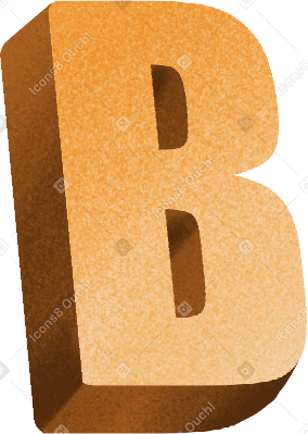 voluminous golden letter b PNG, SVG