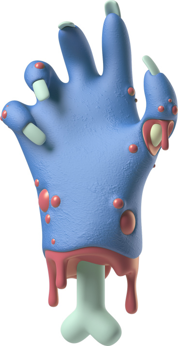 Palm of a blue zombie hand PNG, SVG