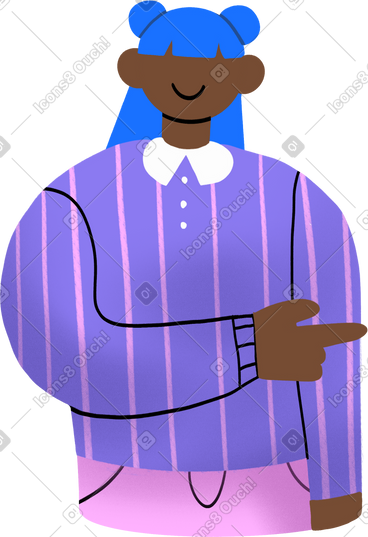 Torso of a woman with her hand pointing to the side PNG, SVG