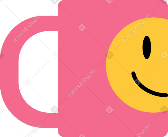 smiley face mug Illustration in PNG, SVG