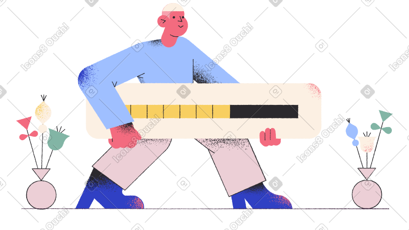 携带巨型装载杆的男子 PNG, SVG