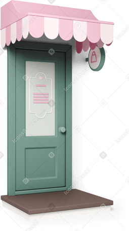 3D store door Illustration in PNG, SVG