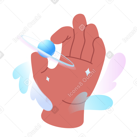The hand holding the planet PNG, SVG