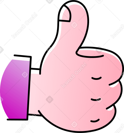 hand showing thumb up Illustration in PNG, SVG