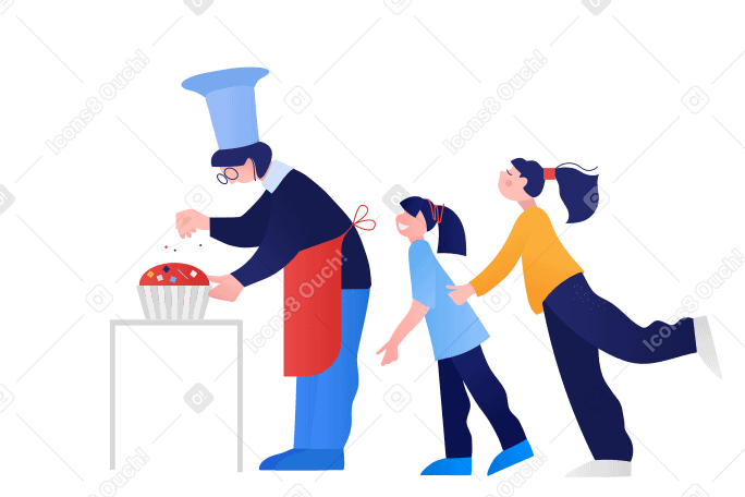 Attractive cake smell Illustration in PNG, SVG