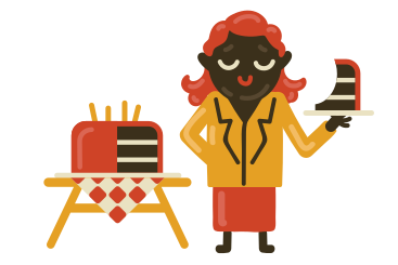 Donna con torta PNG, SVG