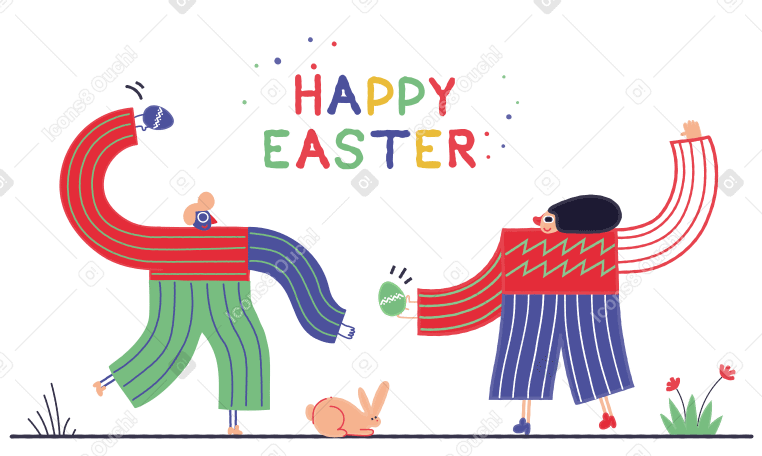 Happy Easter Illustration in PNG, SVG