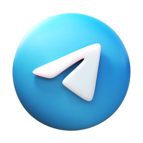 3D telegram logo Illustration in PNG, SVG