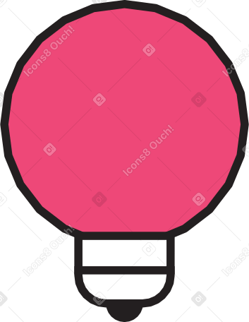 Розовая лампочка в PNG, SVG