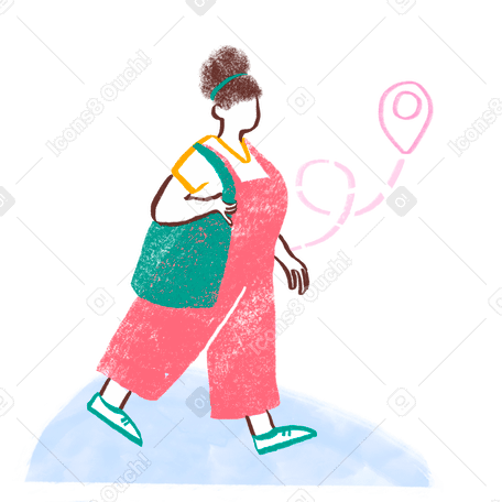 Femme qui marche avec un gps PNG, SVG