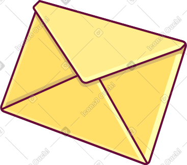 Yellow envelope letter PNG, SVG