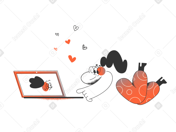 Online relationship Illustration in PNG, SVG