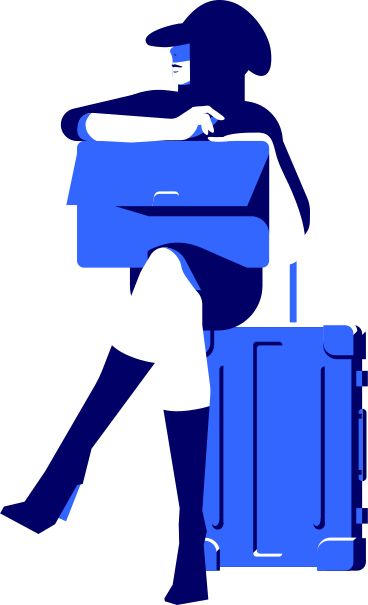 woman with a suitcase PNG, SVG
