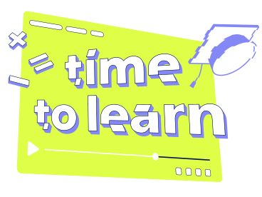 Text time to learn lettering with graduation cap PNG, SVG