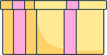 Gelbe geschenkbox mit schleife PNG, SVG