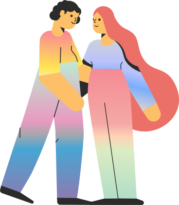 Man and a woman are standing in an embrace PNG、SVG