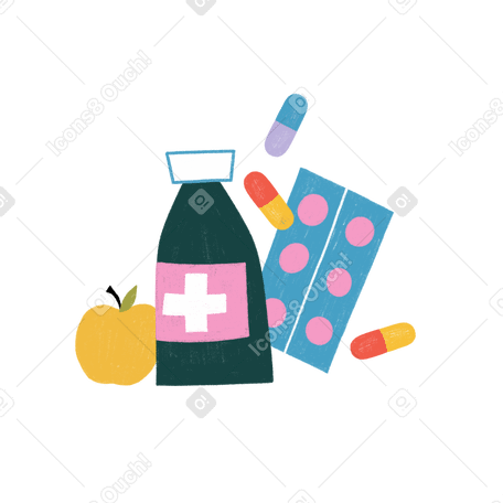 Medical drugs and pill PNG, SVG
