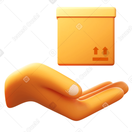 3D hand with package PNG, SVG