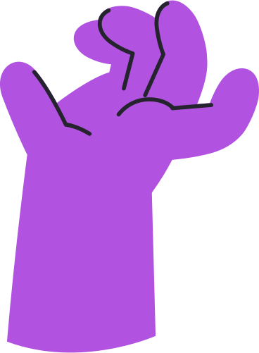 dark purple zombie arm PNG, SVG